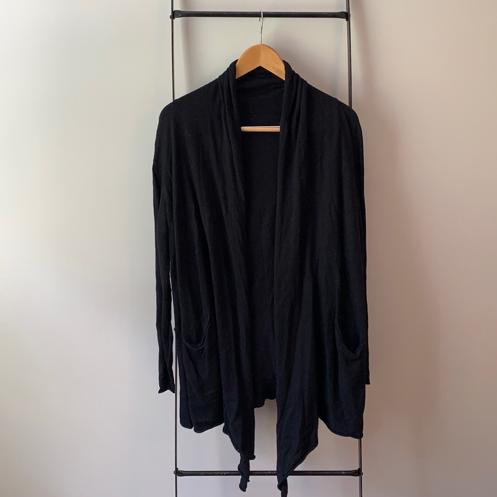 Kensie Black Open Front Cardigan